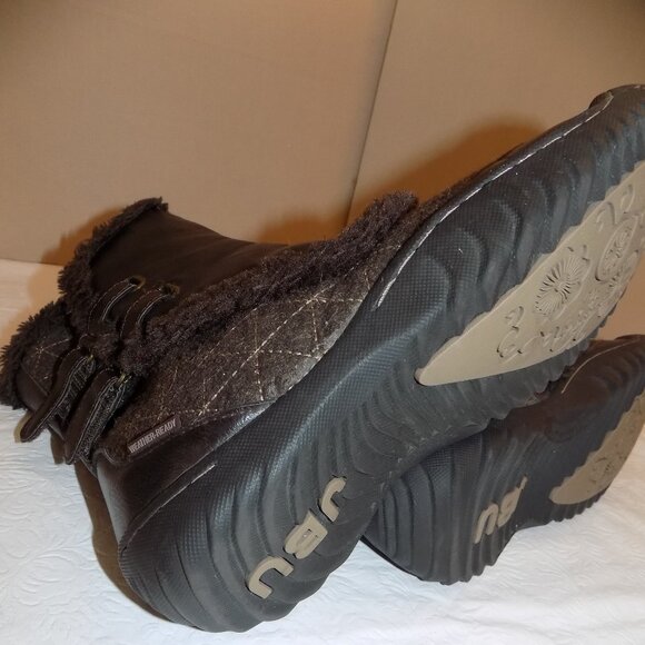JBU JAMBU Brown Iceburg Boots Faux Leather Fur Sz 8.5 Winter Snow Side Zip - Picture 7 of 7